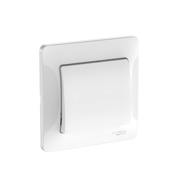 Выключатель 1 СП 10АХ сх.1 безвинт. зажим SE Glossa белый