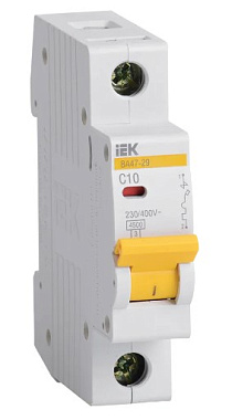 Автоматический выключатель 1P  10A (C) 4,5kA ВА 47-29 IEK