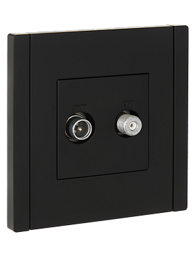Розетка 1 СП TV+SAT IEK FP138 Forte&Piano черный