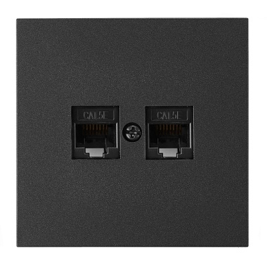 Розетка 1 СП комп. RJ45+RJ45 кат.5е механизм Bylectrica Carre графит