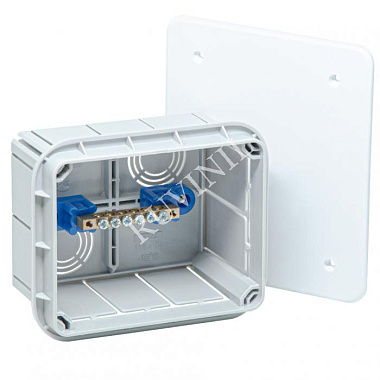 Коробка уравнивания потенциалов СП 118х96х70мм IP30 (шина 6х9 на углов. изол. 6 групп) Рувинил