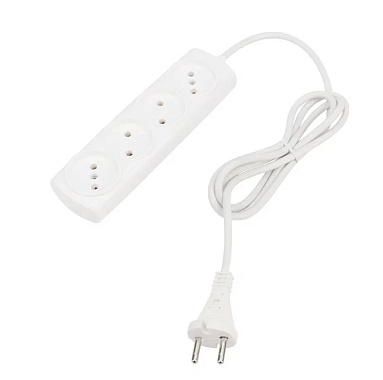 Удлинитель 4* 1,5 м 2х0,75 мм²  белый Optima PROconnect