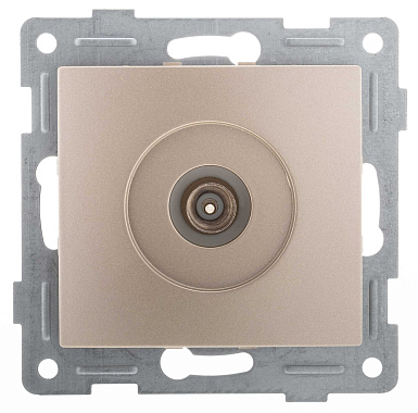 Розетка 1 СП TV оконечная механизм Gusi Electric Bravo шампань