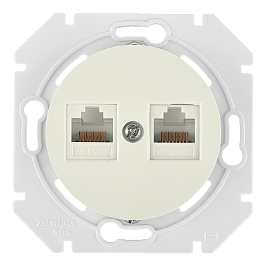 Розетка 1 СП комп. RJ45+RJ45 кат.5е механизм Bylectrica Прованс бежевый
