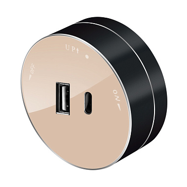 Розетка трековой системы 2хUSB (тип А+С) 18Вт, 5В/3А SE MultiTrack песочный