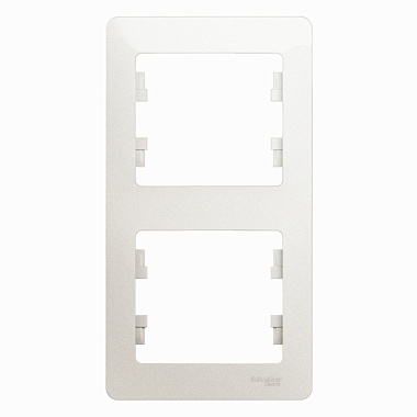 Рамка 2-постовая вертикальная SE Glossa перламутр