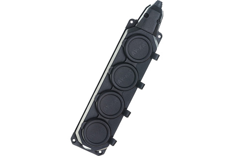 Колодка 4-гн. с з/к с крышкой 16А IP44 (каучук) AY-KA