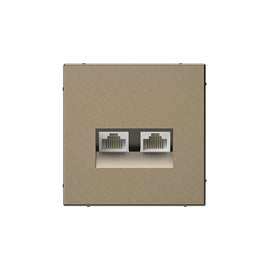 Розетка 1 СП комп. RJ45+RJ45 кат.5е механизм SE ArtGallery мокко