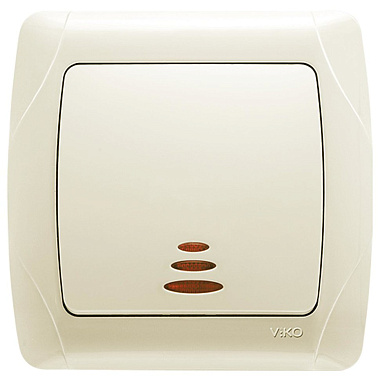 Выключатель 1 СП 10А с подсв. Viko Carmen крем