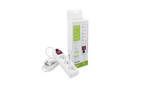 Сетевой фильтр 3 с з/к 3м с выкл. SP Старт