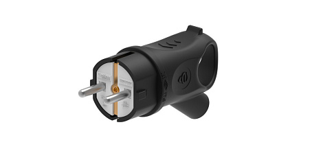 Вилка каучук угловая 16А 230В с з/к IP44 SE MultiSet черный