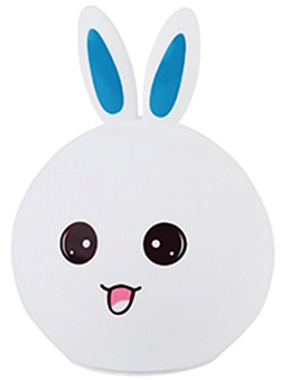 Светильник-ночник светодиодный на аккум. RGB зайчик белый с синим ЭРА Б0041094