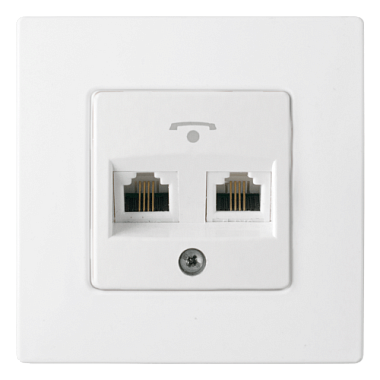 Розетка 1 СП телефонная RJ12+RJ12 Bylectrica Мастер белый