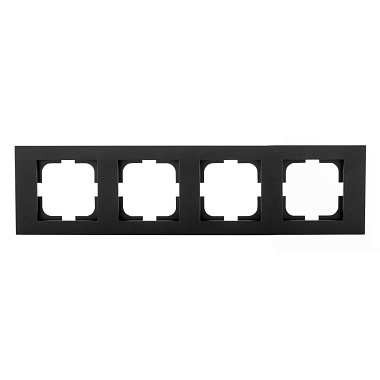 Рамка 4-постовая Ovivo Grano черный металлик