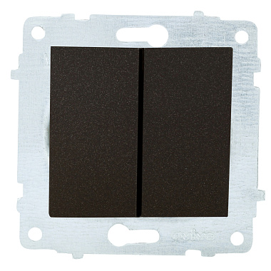 Выключатель 2 СП 10А механизм Ovivo черный металлик