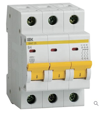Автоматический выключатель 3P   4A (B) 4,5kA ВА 47-29 IEK
