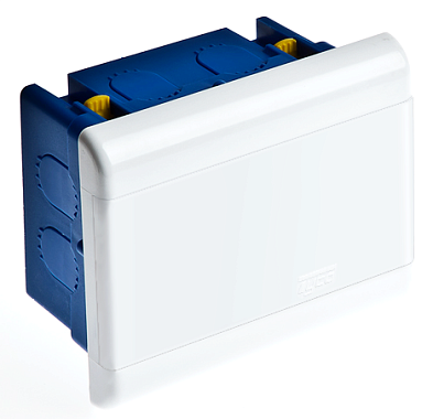 Бокс встраиваемый  4 мод. 140х112х70 IP40 для ГСК непрозрачная дверь Рувинил