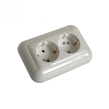 Евророзетка 2 СП 16А БелТИЗ Элект "Эконом" белый