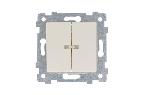 Выключатель 2 СП 10А с подсв. механизм Кунцево-Электро Аксиома слоновая кость