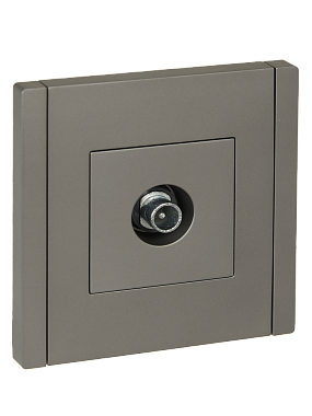 Розетка 1 СП TV проходная IEK FP529 Forte&Piano сталь