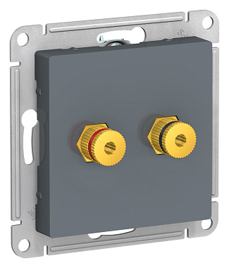 Розетка 1 СП аудио двойная механизм SE AtlasDesign грифель