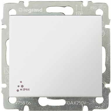 Выключатель 1 СП IP44 10А механизм Legrand Valena белый