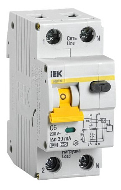 Диф. автомат 2P  6А  30мА х-ка C АВДТ-32 IEK
