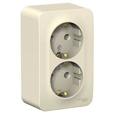 Розетка с заземлением 2 ОП 16А SE Blanca молочный