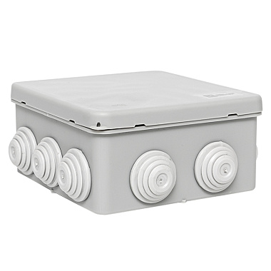 Коробка расп. ОП 100х100х50мм IP54 8 вводов серый КМР-030-014 EKF