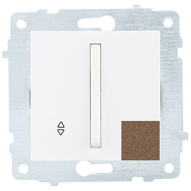 Выключатель 1 СП 10А проходной узкая клавиша механизм Ovivo мокко