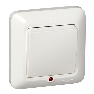 Выключатель 1 СП  6А с подсв. SE белый