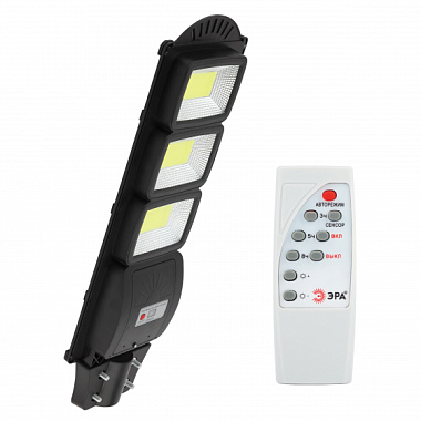 Светильник консольный на солн. бат. ЭРА COB 60W с датч. движ. ПДУ 1100lm 5000К IP65 Б0046795
