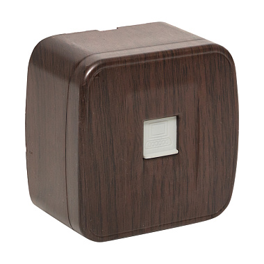 Розетка 1 ОП комп. RJ45 кат.5e EKF Минск тёмное дерево