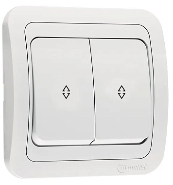 Выключатель 2 СП 10А проходной Makel Mimoza белый