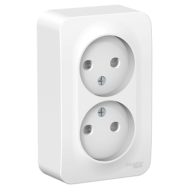 Розетка 2 ОП 16А с з/шт (изол.пл.) SE Blanca белый