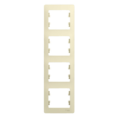 Рамка 4-постовая вертикальная SE Glossa бежевый