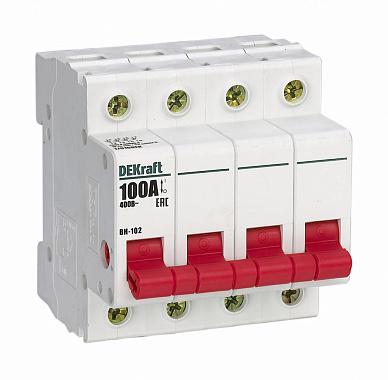 Выключатель нагрузки 4P 100А ВН-102 DEKraft