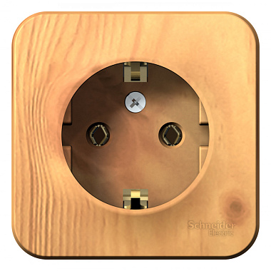 Розетка с заземлением 1 ОП 16А SE Blanca ясень