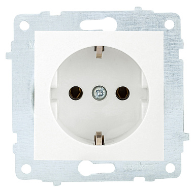 Розетка с заземлением 1 СП 16А механизм Ovivo белый