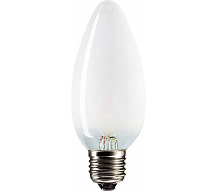 Лампа накаливания Е27 40Вт 230В свеча матовая  B35 FR Philips