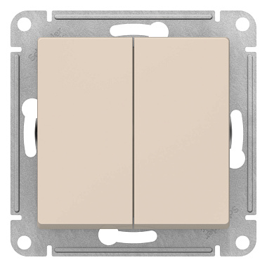 Переключатель 2 СП 10АХ сх.6/2 механизм SE AtlasDesign бежевый