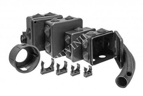 Поворот гибкий гофрированный труба-труба 20 мм Рувинил чёрный