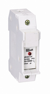 Держатель предохранителя 1P для ПВЦ 10x38 (с индик.) ДП-102-C10-1P DEKraft