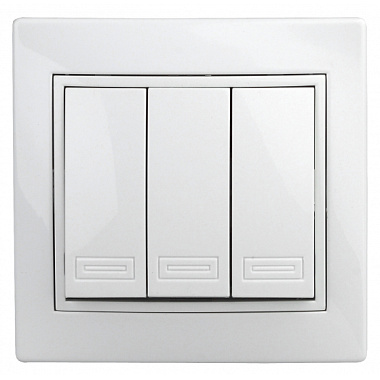 Выключатель 3 СП 10А Intro Plano белый Б0027605