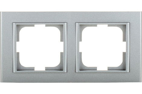 Рамка 2-постовая Ovivo Mina серебро
