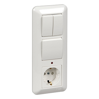 Блок комб. СП (2кл + 1кл + 1роз с з/к) SE Blanca белый