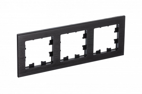 Рамка 3-постовая металл SE AtlasDesign Nature черный оникс