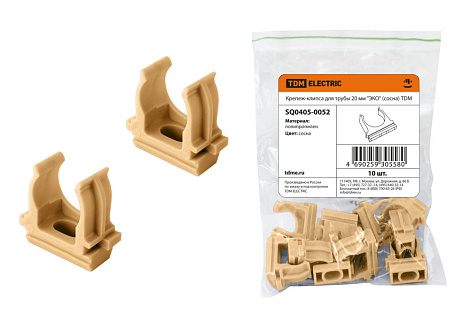 Крепеж-клипса для труб ПВХ (D=20) TDM сосна