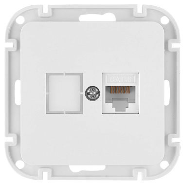 Розетка 1 СП комп. RJ45 кат.5е механизм Bylectrica Astrum белый