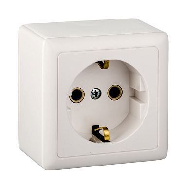 Розетка с заземлением 1 ОП 16А (изол.пл.) SE Хит белый